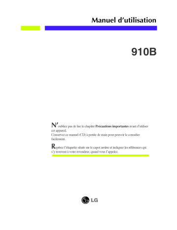 Manuel du propriétaire | LG 910B Manuel utilisateur | Fixfr