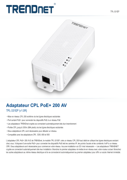 Trendnet TPL-331EP Powerline 200 AV PoE+ Adapter Fiche technique