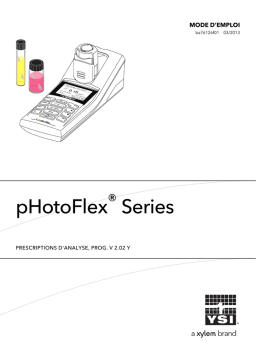 YSI pHotoFlex Prescriptions d'Analyse Manuel du propriétaire