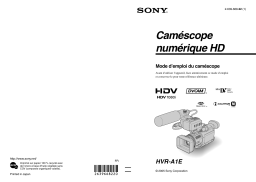 Sony HVR A1E Manuel utilisateur