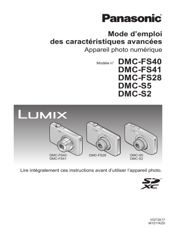DMC S5 | DMC S2 | DMC FS41 | DMC FS28 | Panasonic DMC FS40 Mode d'emploi | Fixfr