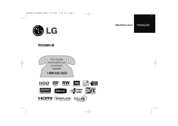 LG RH398H-M Manuel du propriétaire | Fixfr