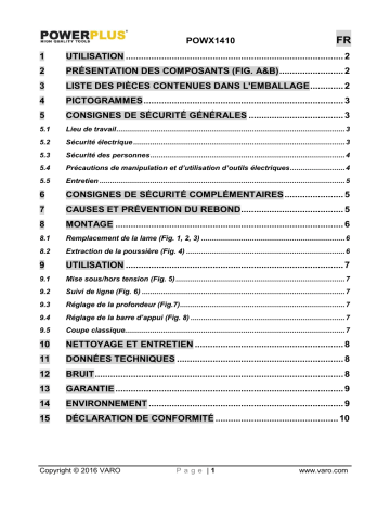 Manuel du propriétaire | Powerplus POWX1410 Manuel utilisateur | Fixfr