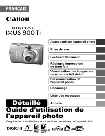 Mode d'emploi | Canon IXUS 900 Ti Manuel utilisateur | Fixfr