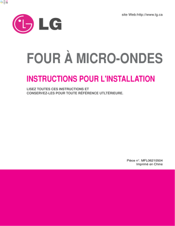 LMV2085SW | LMV2081SB | LMV2081SW | LMV2081SS | LG LMV2085SS Guide d'installation | Fixfr