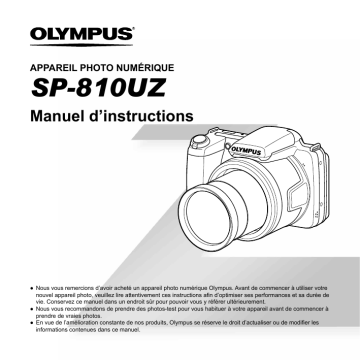 Mode d'emploi | Olympus SP810 UZ Manuel utilisateur | Fixfr