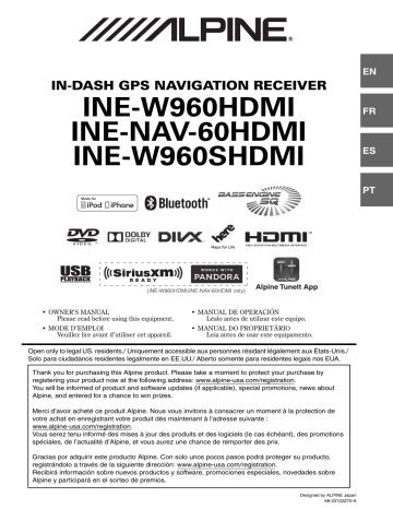 INE-NAV60HDMI | INE-W960HDMI | Mode d'emploi | Alpine Electronics INE-W960SHDMI Manuel utilisateur | Fixfr