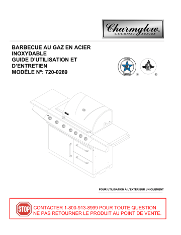 Manuel du propriétaire | Charmglow 720-0289 grill Manuel utilisateur | Fixfr