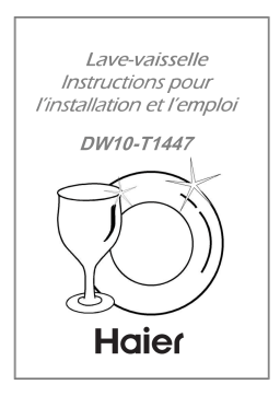 Haier DW10-T1447S/1 Lave-vaisselle Manuel utilisateur