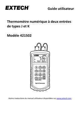 Extech Instruments 421502 Type J/K, Dual Input Thermometer Manuel utilisateur