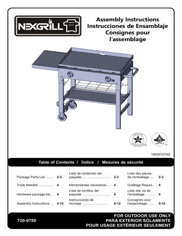 Nexgrill 720-0785 2-Burner Propane Gas Grill in Black with Griddle Top Guide d'installation | Fixfr