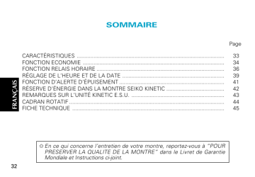 Manuel du propriétaire | Seiko 5J22 Manuel utilisateur | Fixfr