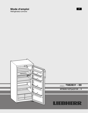 Manuel du propriétaire | Liebherr KPSL 3120 COMFORT Manuel utilisateur | Fixfr