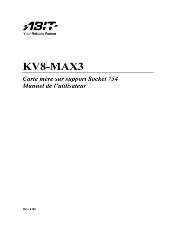 Manuel du propriétaire | Abit KV8-MAX3 Manuel utilisateur | Fixfr