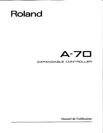 Manuel du propriétaire | Roland A-70 Manuel utilisateur | Fixfr