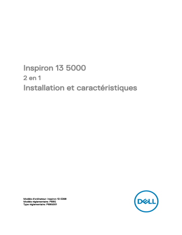 Dell Inspiron 13 5368 2-in-1 laptop Guide de démarrage rapide | Fixfr