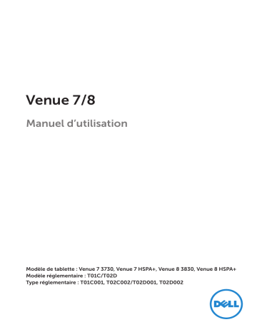 Venue 7 | Dell Venue 8 Manuel utilisateur | Fixfr