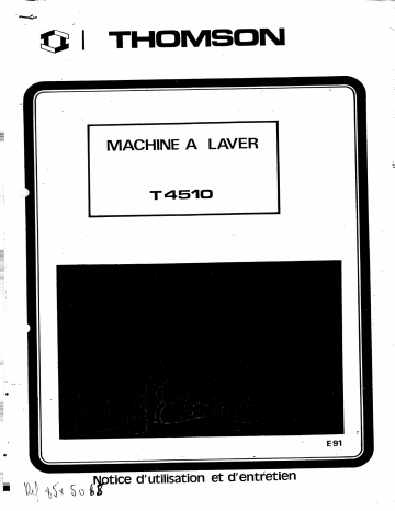 T45170 | Manuel du propriétaire | Thomson T4510 Manuel utilisateur | Fixfr