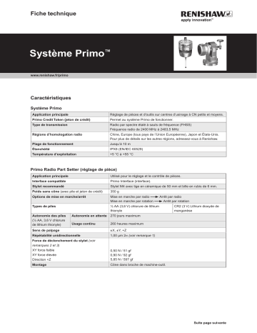 Renishaw Primo™ system Manuel utilisateur | Fixfr