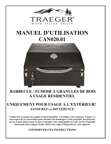 Traeger CAN020.01 Bbq And Gas Grill Manuel du propriétaire | Fixfr