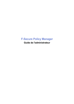 F-SECURE F-SECURE POLICY MANAGER Manuel utilisateur