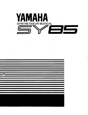 Manuel du propriétaire | Yamaha SY85 Manuel utilisateur | Fixfr