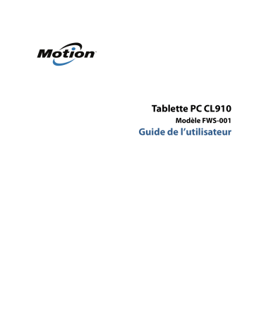 Mode d'emploi | Motion Computing CL910 Manuel utilisateur | Fixfr