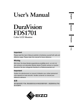Eizo DURAVISION FDS1701 Manuel utilisateur