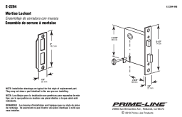 Prime-Line E 2294 Steel Keyed Mortise Lock Guide d'installation