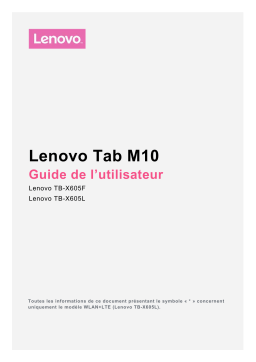 Lenovo Smart Tab M10 Manuel utilisateur