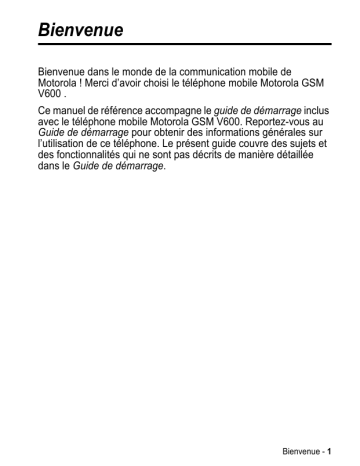 Mode d'emploi | Motorola V600 Manuel utilisateur | Fixfr