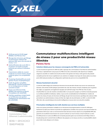 Manuel du propriétaire | ZyXEL ES-2000 Manuel utilisateur | Fixfr