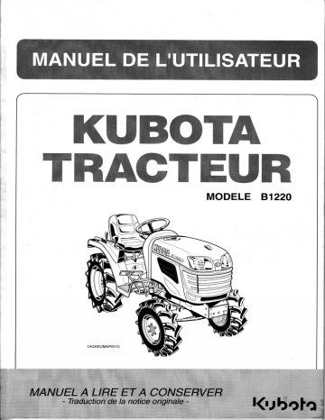 Manuel du propriétaire | Kubota B1220 Manuel utilisateur | Fixfr