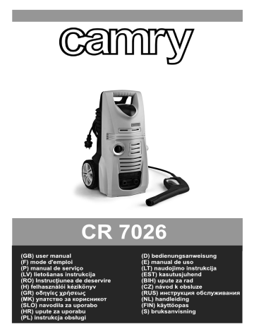 Mode d'emploi | Camry CR 7026 Pressure cleaner Manuel utilisateur | Fixfr