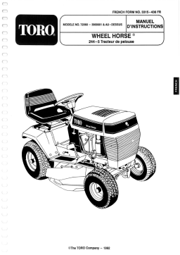 Toro 244-5 Yard Tractor Riding Product Manuel utilisateur