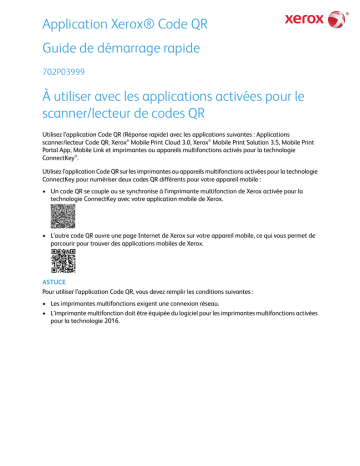 App Gallery | ConnectKey Apps | Xerox QR Code App Guide d'installation | Fixfr