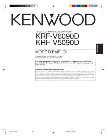 Manuel du propriétaire | Kenwood KRF-V5090D Manuel utilisateur | Fixfr
