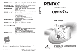 Pentax Série Optio S45 Mode d'emploi