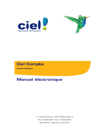 Mode d'emploi | Ciel Compta 2003 Windows Manuel utilisateur | Fixfr