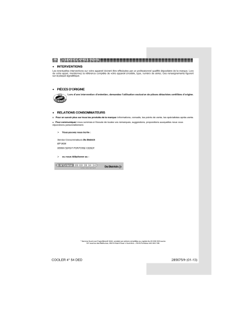 Manuel du propriétaire | De Dietrich DRS1329J Manuel utilisateur | Fixfr