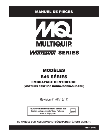 MQ Multiquip B46-SERIES Truelles a commandes arriere Manuel utilisateur | Fixfr