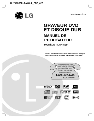 LG RH7927CML Manuel du propriétaire | Fixfr