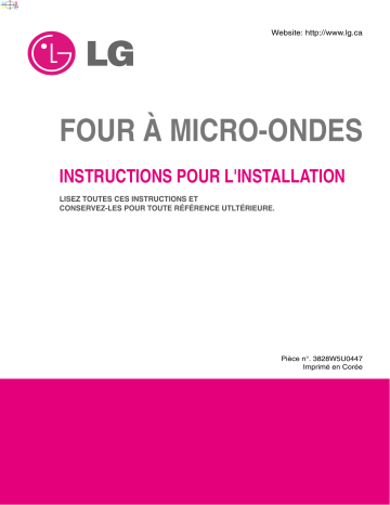 MV-1942BQSV | MV-1943BT | LG MV-1943BSTL Guide d'installation | Fixfr