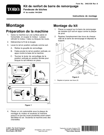 Guide d'installation | Toro Tow Pole Reinforcement Kit, Log Splitter Tree Care Product Manuel utilisateur | Fixfr