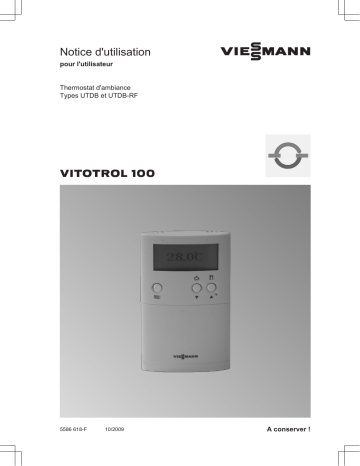 Manuel du propriétaire | Viessmann VITOTROL 100 - UTDB-RF Manuel utilisateur | Fixfr