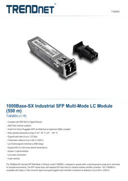 Trendnet TI-MGBSX 1000Base-SX Industrial SFP Multi-Mode LC Module (550 m) Fiche technique