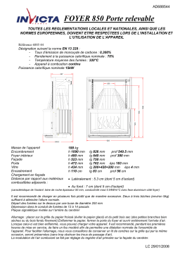 Invicta FOYER 850 PRISMATIQUE RELEVABLE Manuel utilisateur