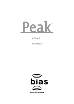 BIAS Peak 4.1 Manuel utilisateur