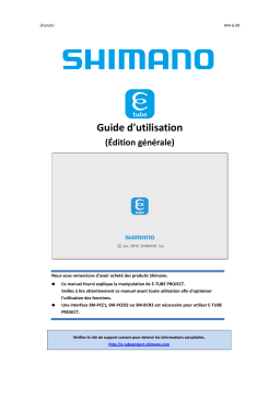 Shimano E-TUBE PROJECT for WindowsV3 Application Manuel utilisateur