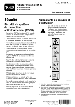 Toro ROPS Kit Riding Product Manuel utilisateur